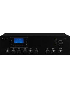 Amplificateur Public adress&#44; 120 W&#44; 100 V&#44; 8 Ω&#44; mixeur&#44; classe D&#44; MP3&#44; USB/SD&#44; FM/DAB+&#44; BT