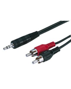 Cordon audio jack 3&#44;5 mâle stéréo / 2 x RCA mâle&#44; 1&#44;2 m