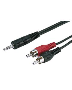 Cordon audio jack 3&#44;5 mâle stéréo / 2 x RCA mâle&#44; 2 m