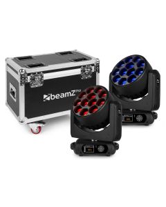 Lyre LED zoom&#44; 12 x 40 W&#44; 2 pièces dans un flightcase - MHL1240