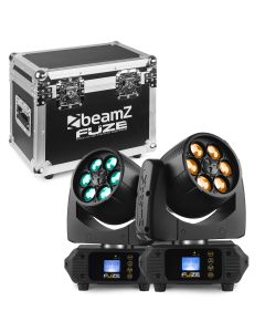 Lyre Wash à LED&#44; 6 x 10 W zoom&#44; set de 2&#44; dans un flightcase - Fuze610Z