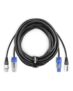 Cordon combiné DMX Power B - XLR mâle / Connecteur Power A - XLR femelle 10 m - CX06-10