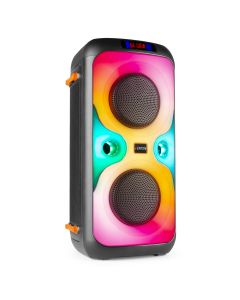 Karaoké enceinte 2 x 8&quot;&#44; 180 W&#44; batterie&#44; BT&#44; microphone&#44; avec spectacle de lumières - BoomBox440