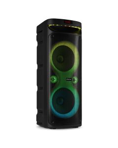 Karaoké enceinte 2 x 10&quot;&#44; 160 W&#44; batterie&#44; BT&#44; avec spectacle de lumières - PartyBox610